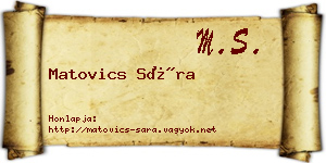 Matovics Sára névjegykártya