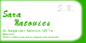 sara matovics business card